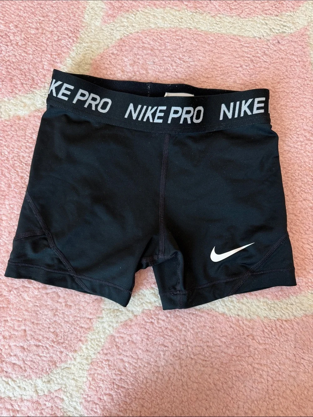 Nike Pro Black Women's Bike Shorts with White Swoosh